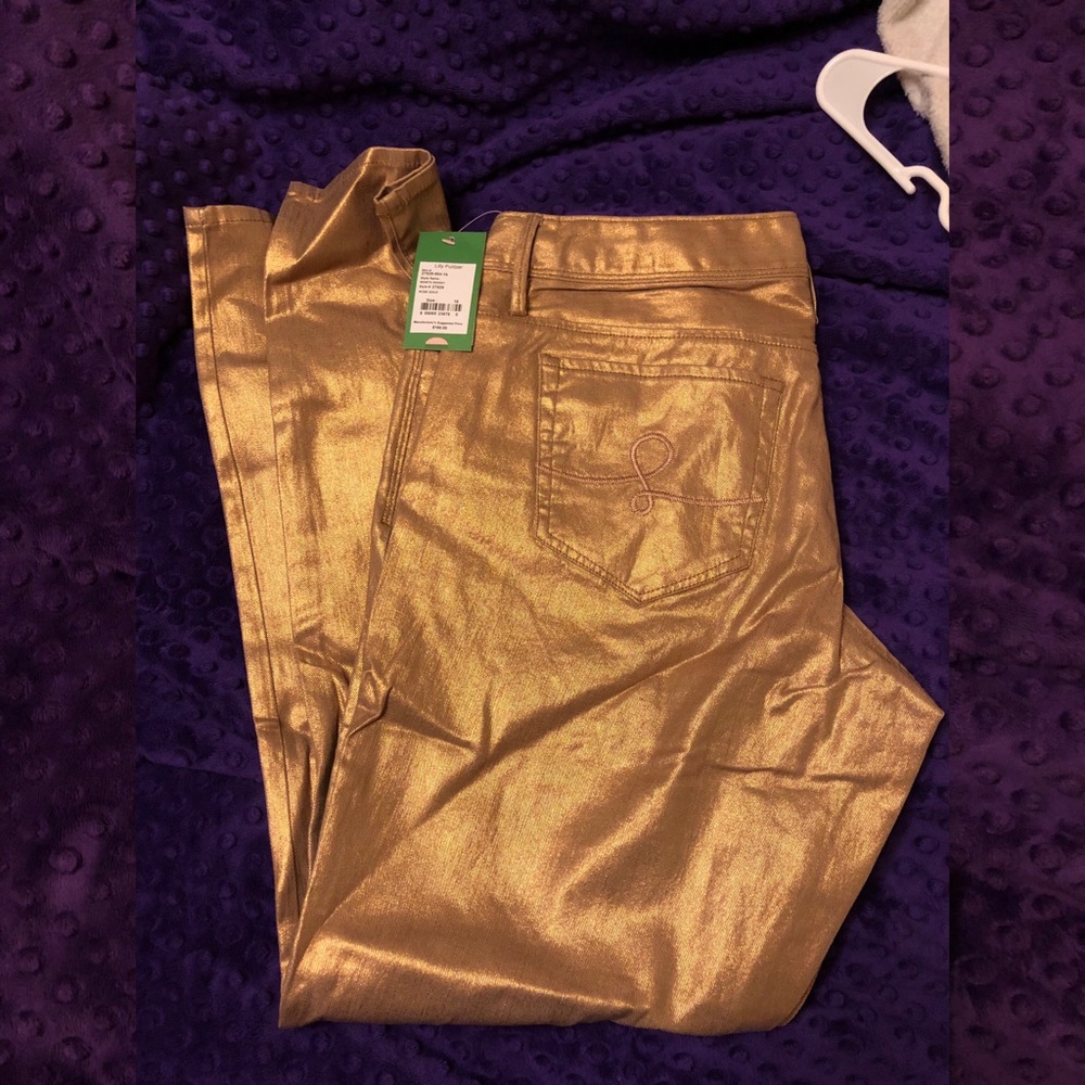 NWT Lilly Pulitzer Rose Gold Worth Skinny